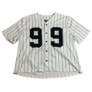URBN IDNTY White Pinstripe #99 Mesh Baseball Jersey - Large
